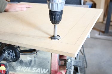 drilling a hole in the MDF board