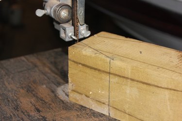 Cut out the wedges using a band saw