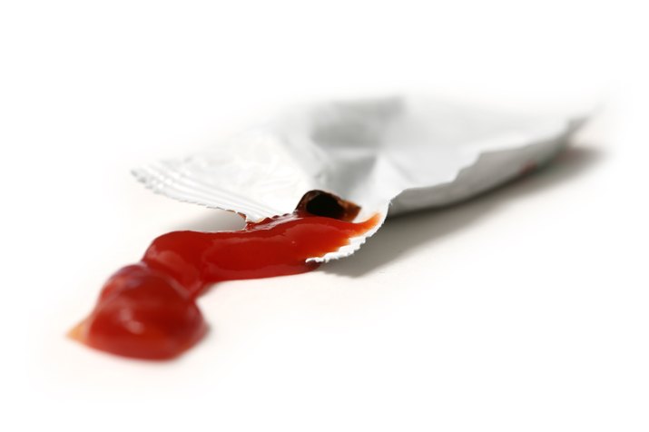 Ketchup on white background