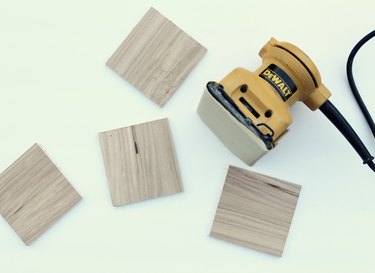 Lightly sand square boards