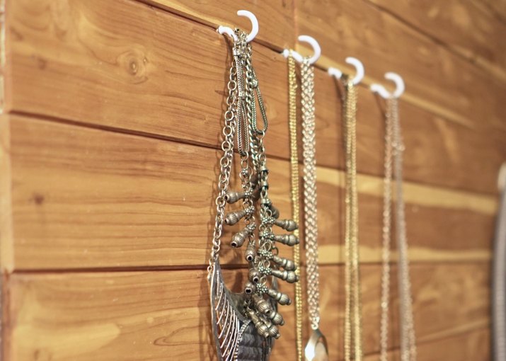 Cup Hooks As Necklace Hangers
