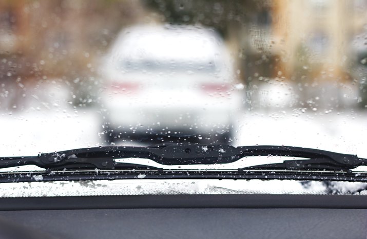 Windshield wipers from inside of car