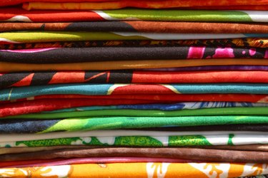 Stack of colorful fabrics