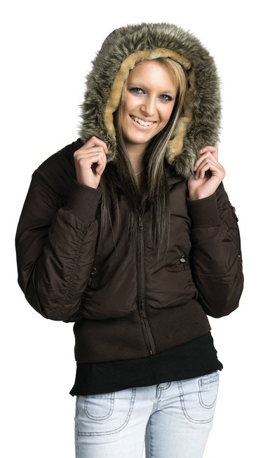 Woman posing in winter jacket