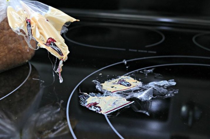 Melted plastic on your stovetop can easily be removed
