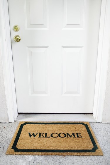 Welcome mat in doorway