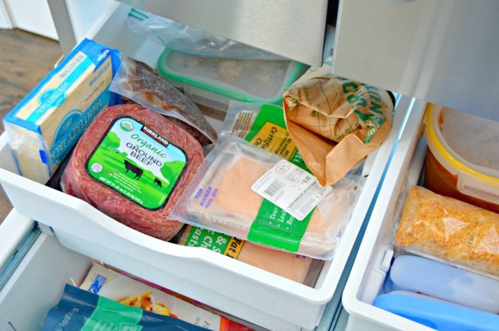 Place like items together in the freezer.