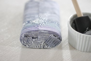 fold over fabric and glue