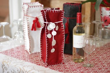 Hand-Sewn Felt Gift Bag for Wine