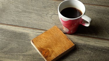 DIY easy coffee wood stain tutorial