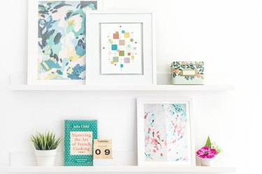 Make your own mid-century inspired art with paint chips.