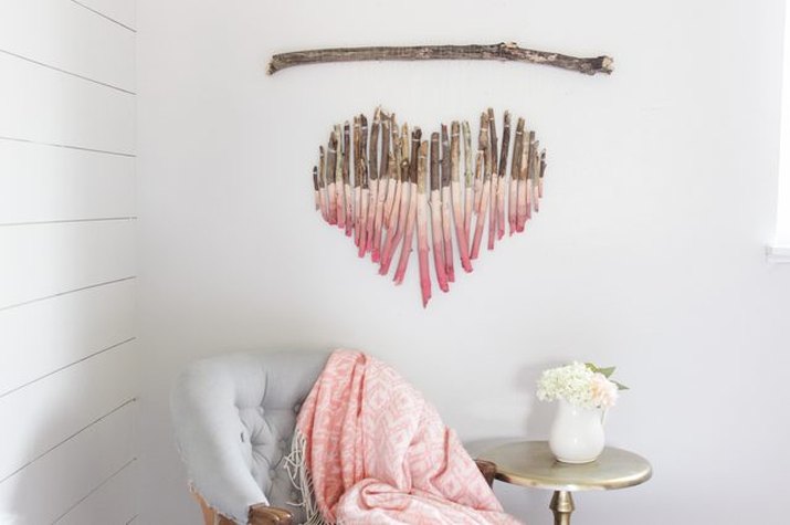 Wall hanging made of branches.