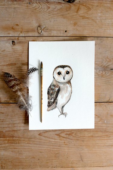 DIY Owl Watercolor Painting