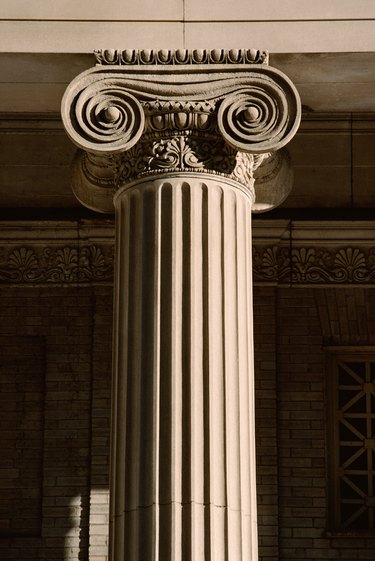 Detail of ionic capital on fluted column